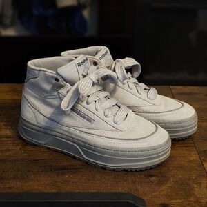 Reebok White and Gray High-Top Sneakers